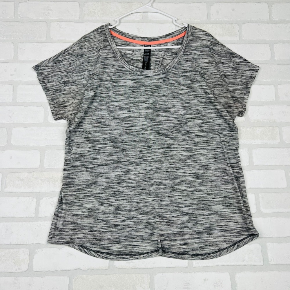 RBX Active Womens Space‎ Dye Short Sleeve Top Grey White XL CR281